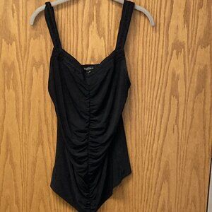 White House Black Market black rouched top sz L